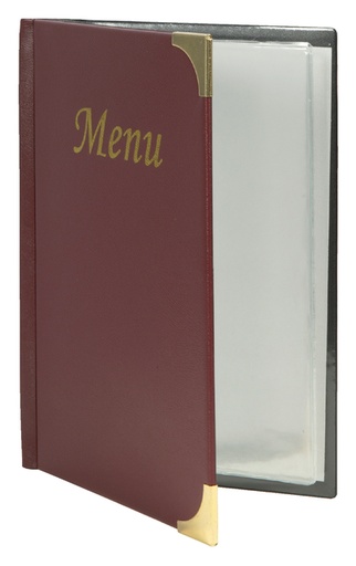 [552030] Protège-menu Securit A5 4x 2 pochettes bordeaux