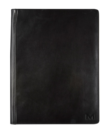 [1403311] Schrijfmap Maverick All Black A4 met rits incl schrijfblok leer zwart