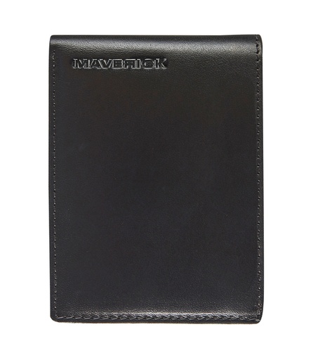 [1403258] Portefeuille Maverick All Black avec compartiment monnaie RFID cuir noir