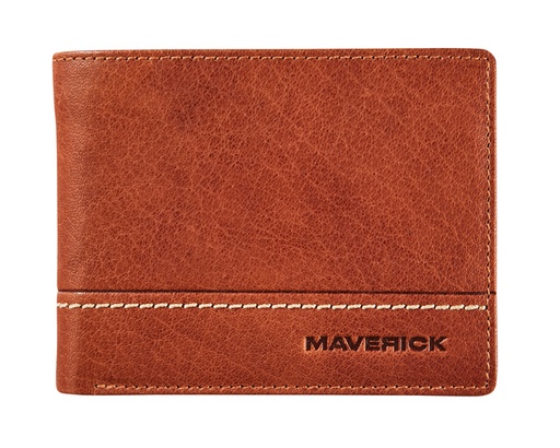 [1403268] Porte-monnaie Maverick Rough Gear avec compartiment monnaie RFID cuir cognac