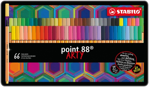 [1406734] Fineliner STABILO point 88 Arty boîte 66 couleurs