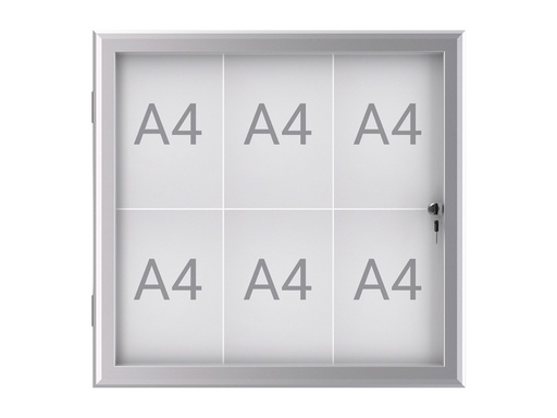 [1407213] Buiten- binnenvitrine wand MAULexcite whiteboard 6xA4 met slot