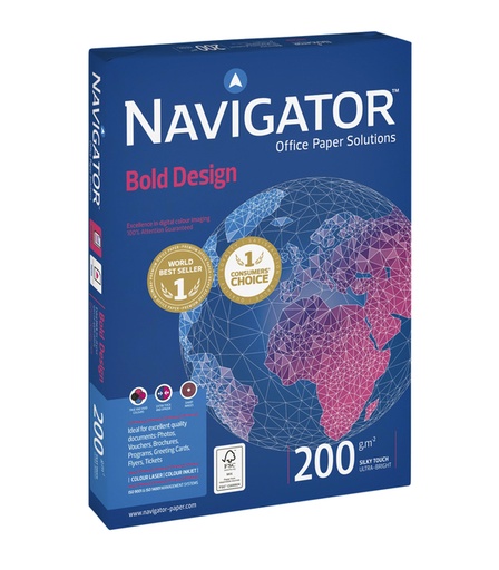 [1405058] Kopieerpapier Navigator Bold Design A4 200gr wit 150 vel