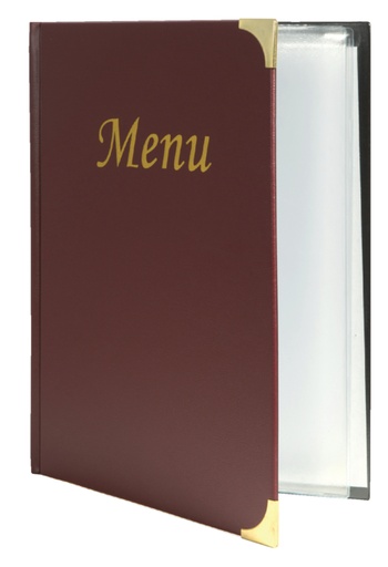 [552028] Protège-menu Securit A4 4x 2 pochettes bordeaux