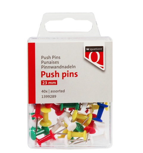 [1399289] Punaise Push pins Quantore assorti 40 pièces
