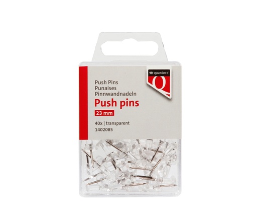 [1402085] Epingle Push pins Quantore transparent 40 pièces