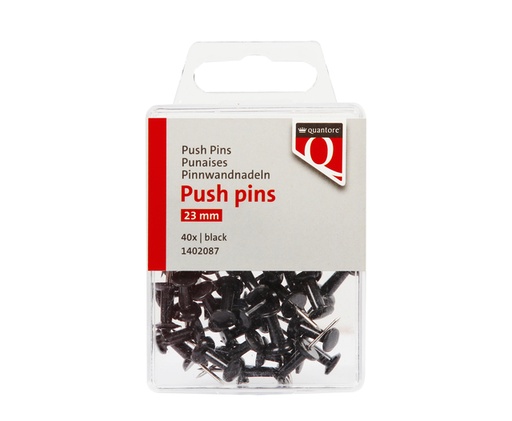 [1402087] Punaise Push pins Quantore noir 40 pièces
