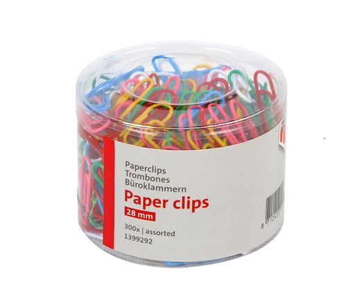 [1399292] Paperclip Quantore 28mm 300 stuks assorti