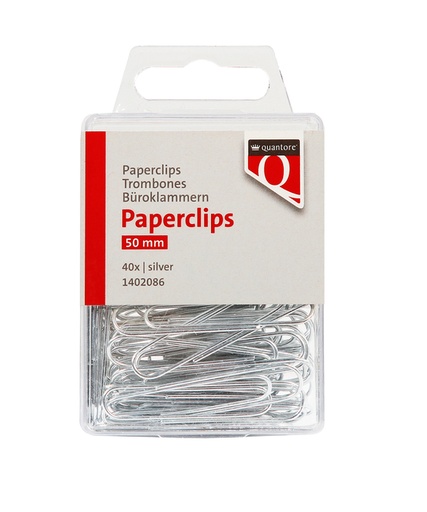 [1402086] Paperclip Quantore 50mm rond 40 stuks zilver