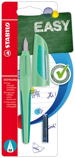 [1419070] Vulpen STABILO Easybuddy rechtshandig medium vleugje mint blister à 1 stuk