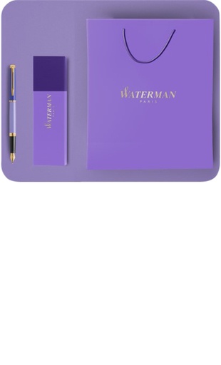 [1419082] Cadeautas en sleeve Waterman Colorblocking 13x24cm paars en blauw