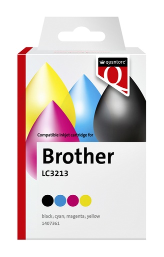 [1407361] Cartouche d''encre Quantore alternative pour Brother LC3213 noir + 3 couleurs