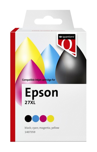 [1407359] Inktcartridge Quantore alternatief tbv Epson 27XL zwart+3kleur