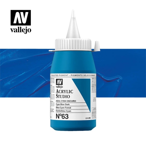 [1407343] Acrylverf Acrylicos Vallejo 500ml  Cyan blue dark