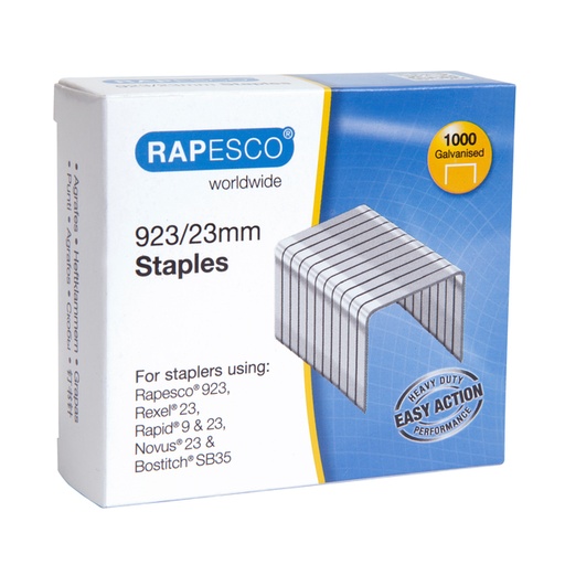 [1419953] Nieten Rapesco Heavy Duty 923 23mm 1000 stuks zilver