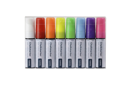 [1421174] Marqueur craie Europel 15mm assorti étui 8 pièces