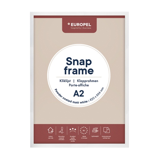 [1421172] Cadre clipsable Europel A2 25mm blanc mat