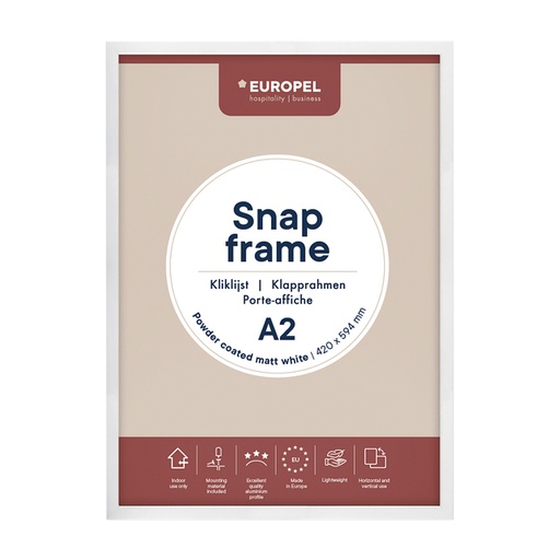 [1421172] Cadre clipsable Europel A2 25mm blanc mat