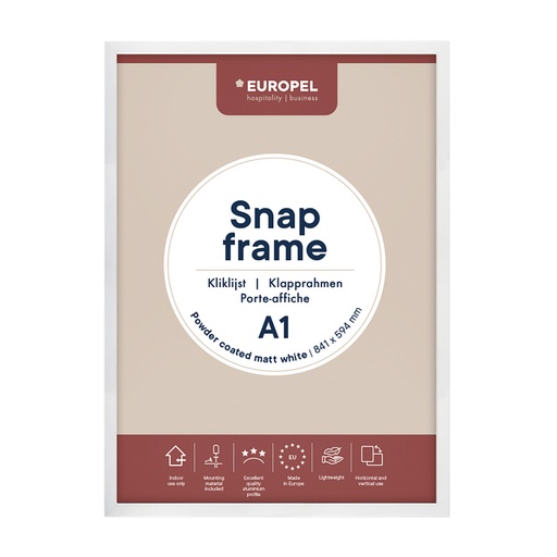 [1421185] Cadre clipsable Europel A1 25mm blanc mat