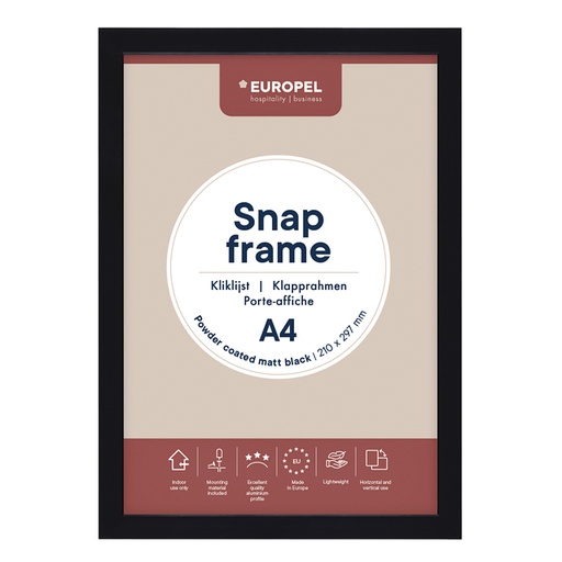 [1421187] Cadre clipsable Europel A4 25mm noir mat