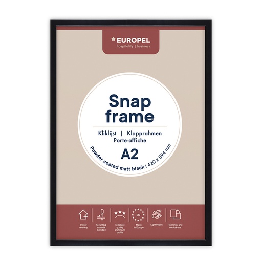 [1421205] Cadre clipsable Europel A2 25mm noir mat