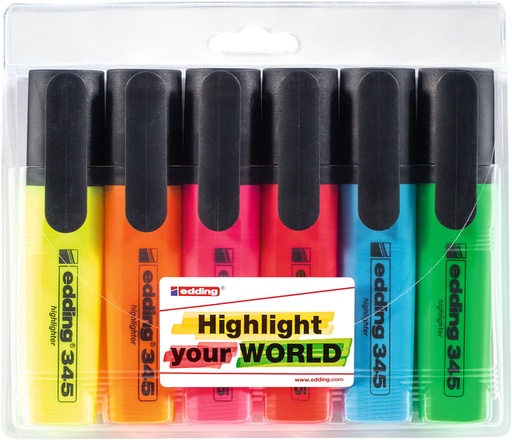 [1421341] Markeerstift edding 345 2-5mm assorti set à 6 stuks