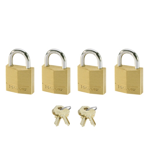 [1421250] Cadenas Master Lock 4 verrouillage égal laiton 20mm 4 pièces