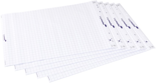 [1420068] Bloc papier pour chevalet Legamaster quadrillé 20 feuilles 5 pièces