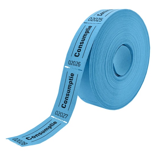 [062523] Bon de consommation CombiCraft 57x30mm double face 2x 1000 pièces bleu