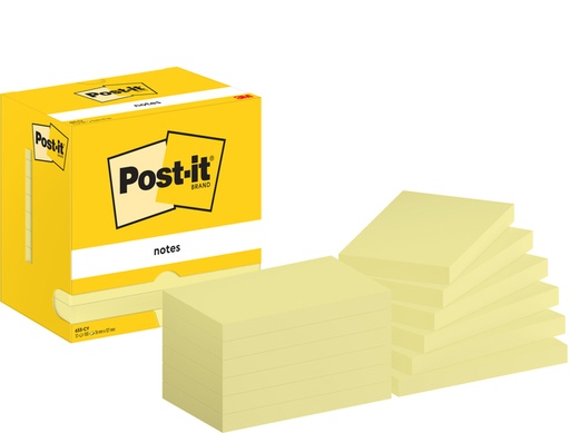 [1420092] Bloc-mémos Post-it 655 76x127mm jaune 12 pièces