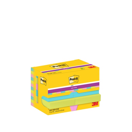 [1420091] Memoblok Post-it 622 Super Sticky 47,6x47,6mm Cosmic 12 stuks