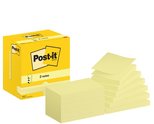 [1420097] Memoblok Post-it Z-Note R350 76x127mm geel 12 stuks