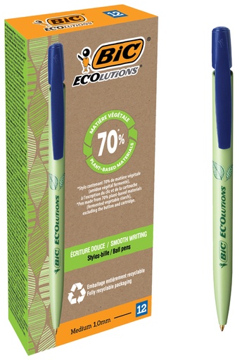 [1420479] Balpen Bic Ecolutions media clic bio-based medium blauw