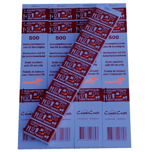 [062512] Bon de consommation CombiCraft sécurité UV 500 pièces rouge