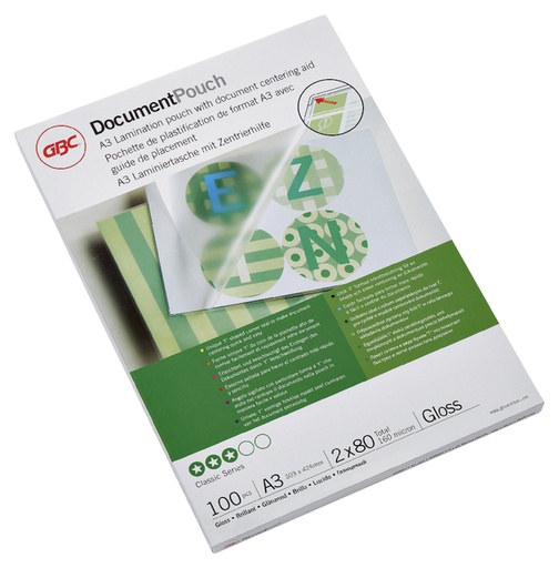 [1420452] Pochette de plastification GBC A3 2x80 microns 100 pièces