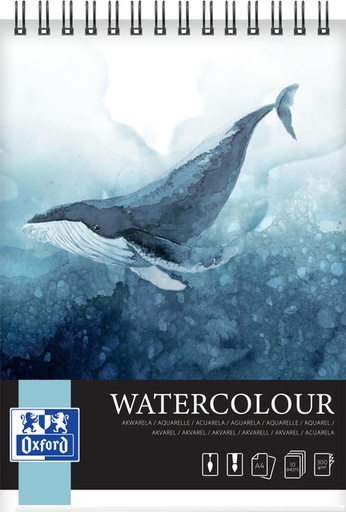 [1420538] Bloc à dessin Oxford Watercolur A4 spirale 10 feuilles 300g