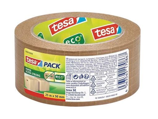 [1420476] Verpakkingstape Tesa 56000 Eco papier ultra strong 50mmx25m