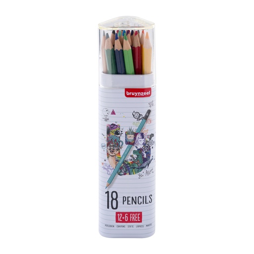 [1405016] Crayon de couleur Bruynzeel set 18 pièces