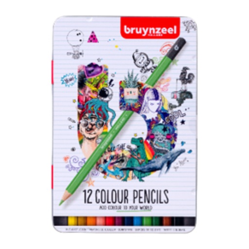 [1405017] Crayon de couleur Bruynzeel boîte 12 pièces