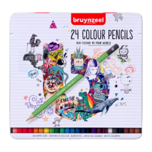 [1405018] Crayon de couleur  Bruynzeel boîte 24 pièces