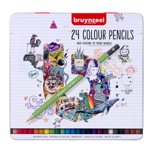 [1405018] Kleurpotloden Bruynzeel assorti blik à 24 stuks