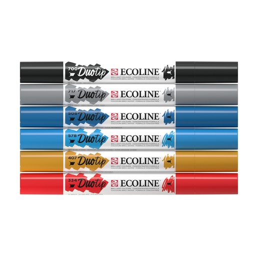 [1407219] Stylo Duotip Talens Ecoline Paysage urbain set 6 couleurs