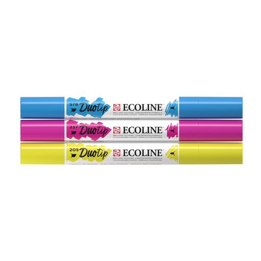 [1407222] Duotip Talens Ecoline set à 3 stuks primair