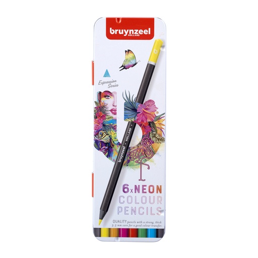 [1419105] Crayon de couleur Bruynzeel Expression boîte 6 couleurs néon