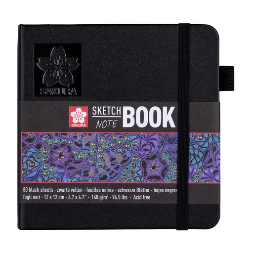 [1419116] Carnet de croquis Sakura 120x120mm 140g 80 feuilles noir