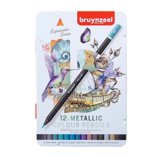 [1419117] Crayon de couleur 12 pièces couleurs métalliques