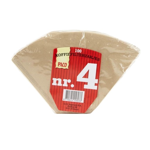 [1420534] Koffiefilter Paco bruin nummer 4 100 stuks