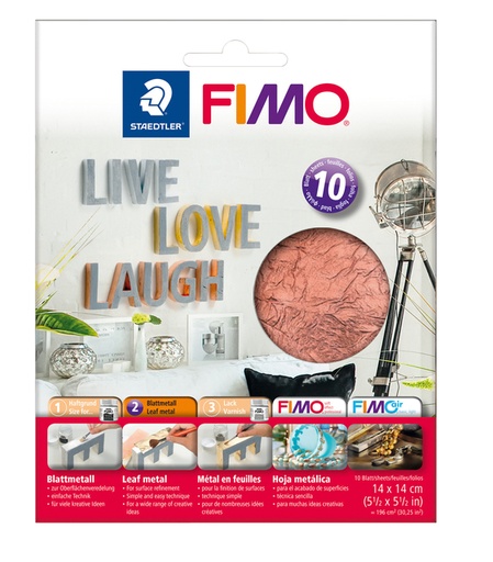 [1419372] Métal en feuille Staedtler Fimo 8781 14x14cm 10 feuilles cuivre