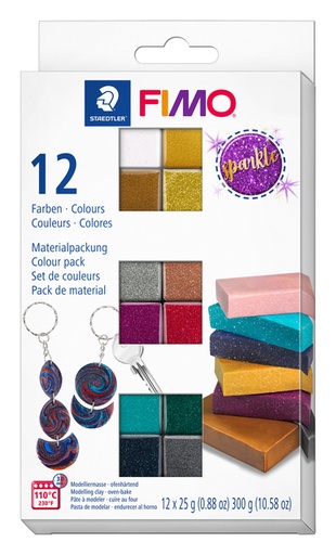 [1419375] Pâte à modeler Fimo Effet Colour Pack 12 couleurs scintillantes