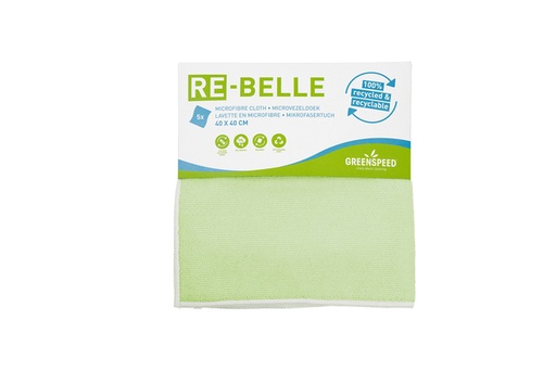 [1398822] Chiffon microfibre Greenspeed Re-belle 40x40cm vert 5 pièces